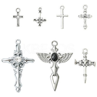 7Pcs 7 Styles Tibetan Style Alloy Pendants FIND-YW0009-52-1