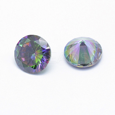 Cubic Zirconia Pointed Back Cabochons X-ZIRC-M002-4mm-010-1