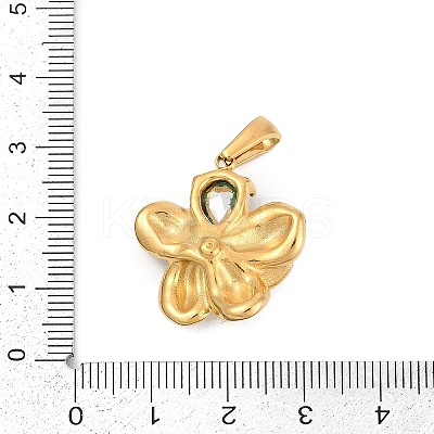 304 Stainless Steel Rhinestone Pendants STAS-K291-06G-03-1