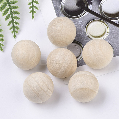 Natural Wooden Round Ball WOOD-T014-25mm-1