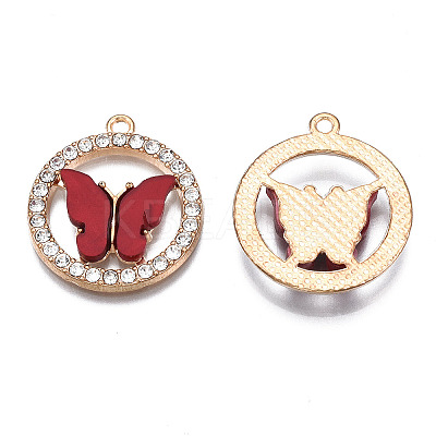 Alloy Rhinestone Pendants X1-PALLOY-S183-001E-RS-1