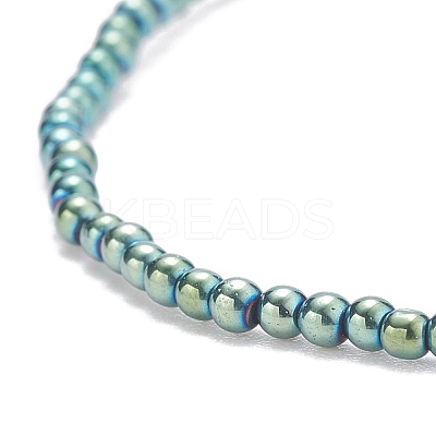 Glass Round Beaded Stretch Bracelet for Women BJEW-JB07911-1