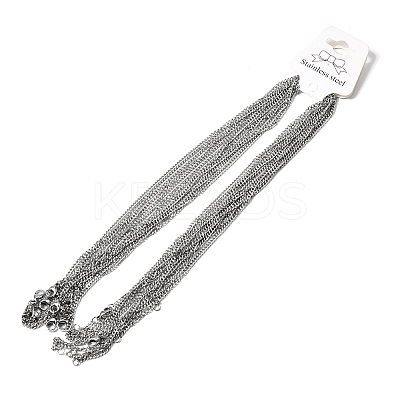 12Pcs 2.2MM 304 Stainless Steel Twisted Chain Necklaces for Men Women NJEW-H093-17P-04-1