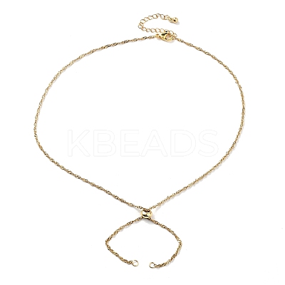 2Pcs 2 Colors 304 Stainless Steel Singapore Chain Necklace Making AJEW-JB01333-1