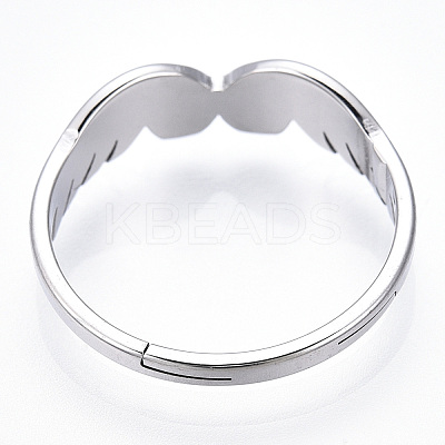 Non-Tarnish 304 Stainless Steel Wing Adjustable Ring for Women RJEW-T027-10P-1