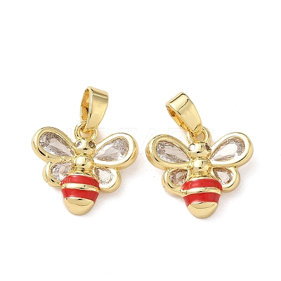 Brass Micro Pave Cubic Zirconia Pendants KK-P334-33G-02-1