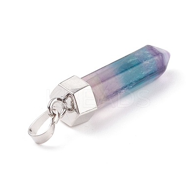 Natural Bullet Fluorite Pointed Pendants G-E308-C11-1