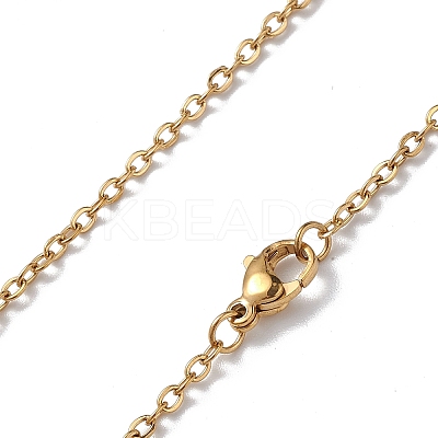 Ion Plating(IP) 304 Stainless Steel Cable Chain Necklace for Men Women LS-NJEW-K245-024A-1
