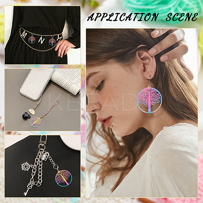 Ion Plating(IP) 201 Stainless Steel Filigree Pendants Locking Stitch Markers HJEW-PH01562-1