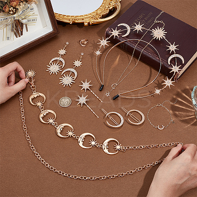8 Styles Alloy Jewelry Sets SJEW-OC0001-02G-1