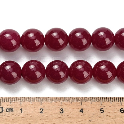 Lab Grown Red Corundum Beads Strands G-L634-B03-12mm-1