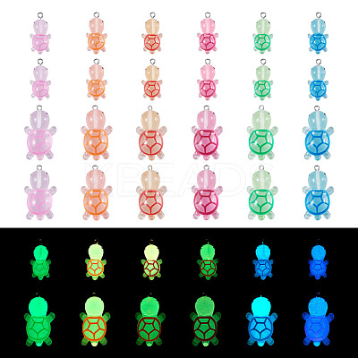48Pcs 12 Styles Luminous Resin Pendants JACR-TA0001-02-1