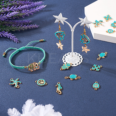 18Pcs 9 Styles Alloy Connector Charms FIND-TA0002-21-1