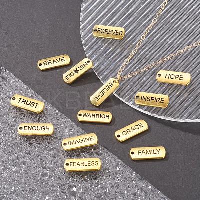 18Pcs 18 Style Tibetan Style Alloy Rectangle Pendants TIBEP-YW0001-34AG-1