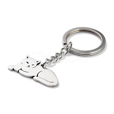 Non-Tarnish Animal 304 Stainless Steel Pendant Keychains LS-KEYC-P017-A02-1