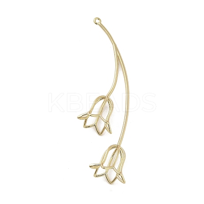 Three-Dimensional Flower Brass Pendants KK-V006-02G-02-1