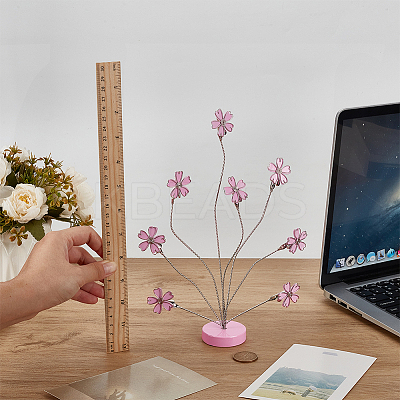 Flower 304 Stainless Steel Pigeon Name Card Holder AJEW-WH0567-64-1
