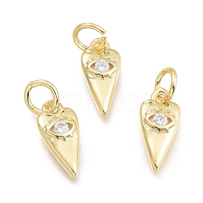 Brass Micro Pave Cubic Zirconia Pendants KK-P187-15A-G-1