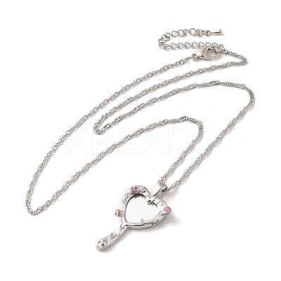 304 Stainless Steel Singapore Chain Necklaces NJEW-A020-01P-1