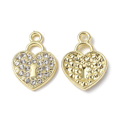 Rack Plating Alloy Rhinestone Pendants PALLOY-M203-09LG-1