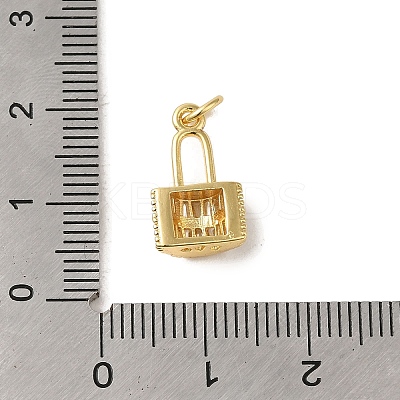 Brass Micro Pave Clear Cubic Zirconia Glass Pendants KK-R162-027G-1