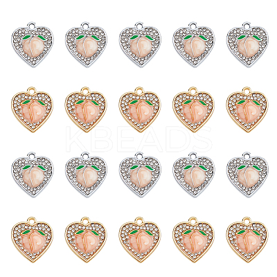 40Pcs 2 Colors Alloy Enamel Pendants FIND-DC0003-28-1