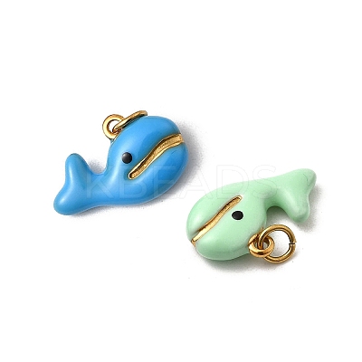304 Stainless Steel Enamel Pendants STAS-B097-27G-1