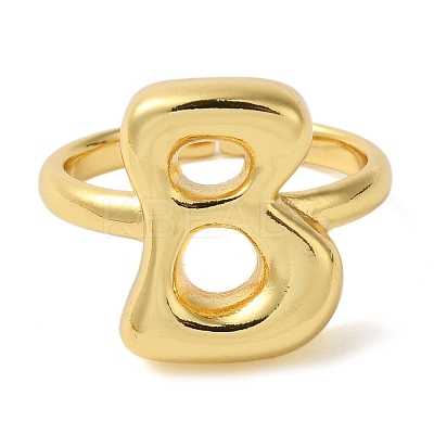 Initials Brass Open Cuff Ring for Women RJEW-N046-02B-G-1