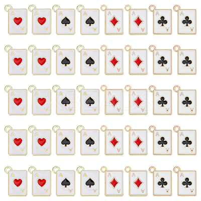 40Pcs 4 Styles Alloy Enamel Pendants ENAM-PH0003-05-1