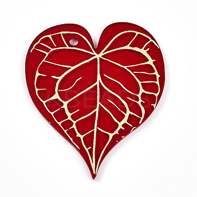 Transparent Printed Acrylic Pendants TACR-T028-33B-1
