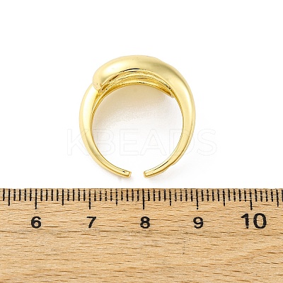 Brass Micro Pave Cubic Zirconia Adjustable Cuff Rings for Women RJEW-U053-01G-1