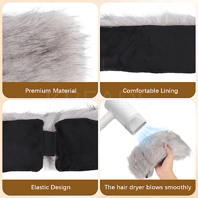 1Pc Faux Fur Fiber Yarn Warmer Headbands COHT-CY0001-01A-1