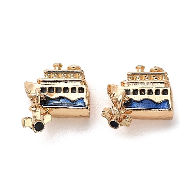 Alloy Enamel European Beads FIND-Q115-05G-1