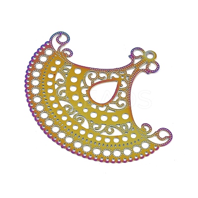 304 Stainless Steel Etched Metal Embellishments Pendants STAS-A192-06RC-1