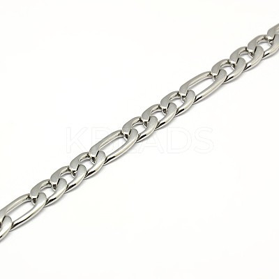 Tarnish Resistant Fashionable 304 Stainless Steel Figaro Chain Necklaces for Men X-STAS-A028-N016P-1