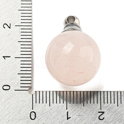 Natural Rose Quartz Perfume Bottle Pendants G-K338-22P-02-1