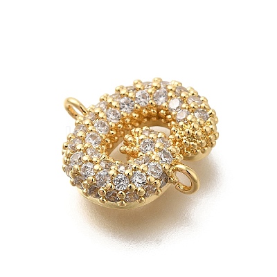 Brass Micro Pave Cubic Zirconia Letter Links KK-I717-04G-1