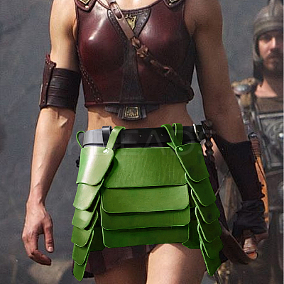 Medieval Viking PU Leather Belt Skirt AJEW-WH20077-031C-1