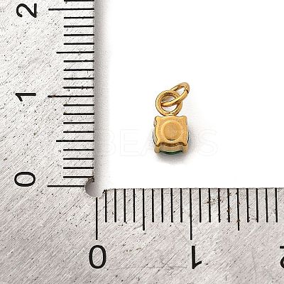 304 Stainless Steel Micro Pave Cubic Zirconia Pendants STAS-R167-01A-G-1