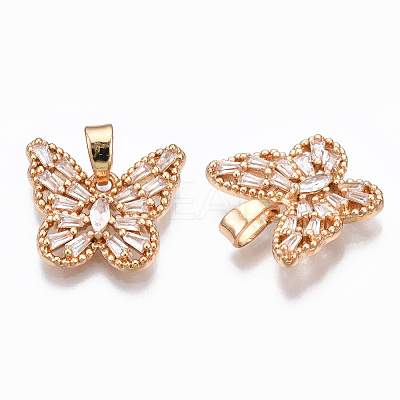 Brass Micro Cubic Zirconia Pendants KK-S365-002-1