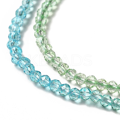 Transparent Gradient Color Glass Beads Strands GLAA-H021-01B-24-1