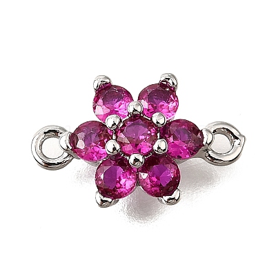 Brass Micro Pave Orchid Cubic Zirconia Links KK-D356-02A-P-1