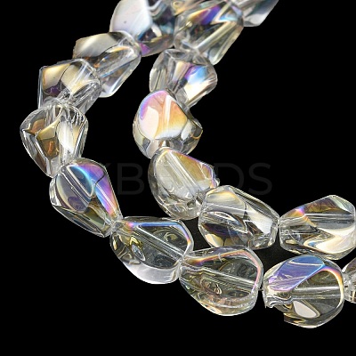 AB Color Plated Electroplate Transparent Glass Beads Strands EGLA-G037-04A-AB02-1
