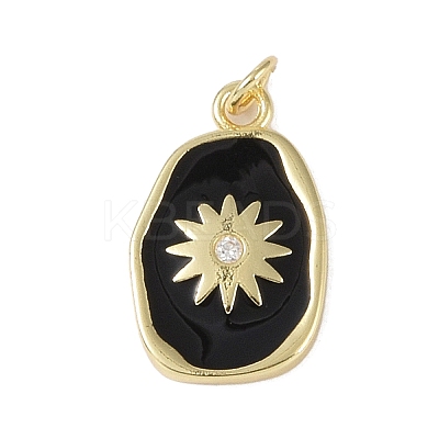 Rack Plating Brass Micro Pave Cubic Zirconia Pendants KK-E110-06G-1