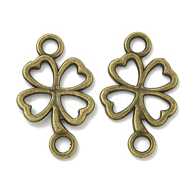 Tibetan Style Alloy Shamrock Connector Charms TIBE-I026-6013AB-1
