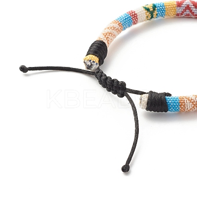 Ethnic Tribal Cloth Braided Bead Bracelet BJEW-JB07483-1