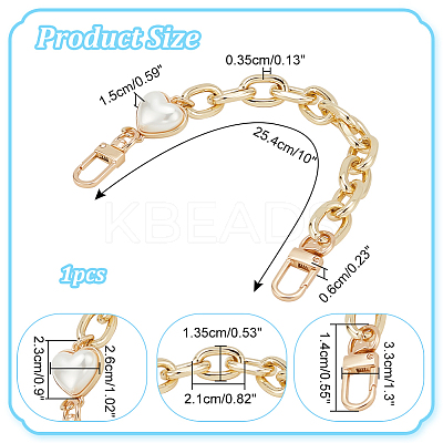 Love Heart Imitation Pearl Phone Case Chain FIND-WR0007-28-1