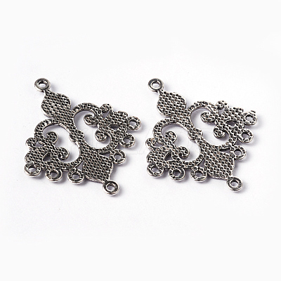 Antique Silver Tibetan Style Rhombus Chandelier Component Links for Dangle Earring Making X-EA9734Y-NF-1