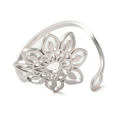 Non-Tarnish 304 Stainless Steel Open Cuff Ring RJEW-Z026-02P-1