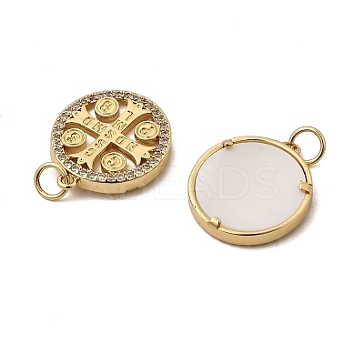 Golden Tone Brass Micro Pave Cubic Zirconia Pendants KK-I658-30B-1